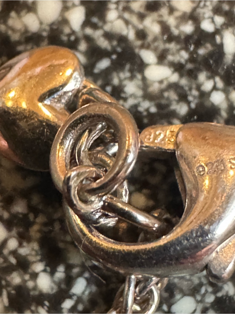 925 Sterling Silver w/ Art Deco Pave Heart Setting Adjustable Chain Bracelet - Picture 5 of 5